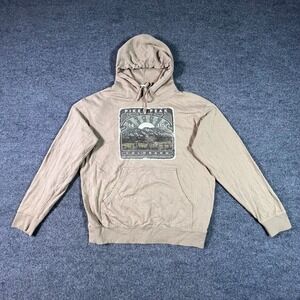 Techstyles Hoodie Womens L Beige Pikes Peak Graphic Pullover Training Running